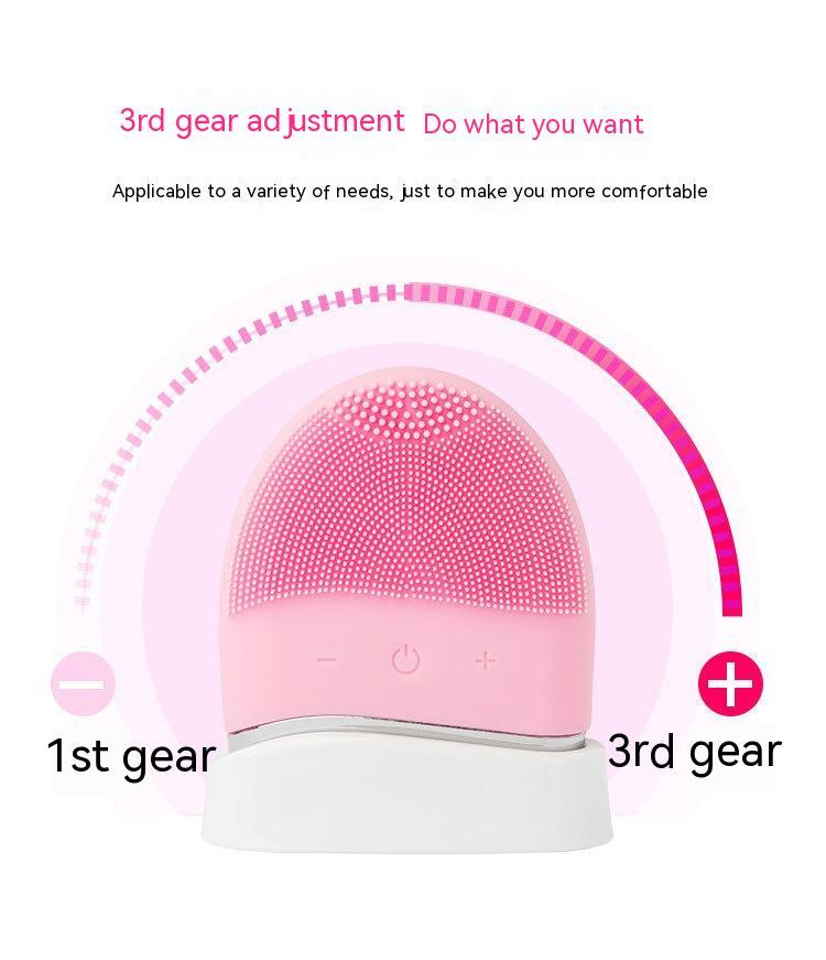 Electric Silicone Cleansing Instrument Pore Cleaning Brush Mini Ultrasonic Beauty Instrument