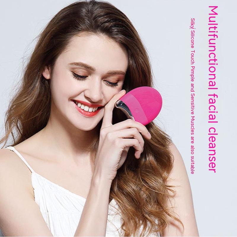 Electric Silicone Cleansing Instrument Pore Cleaning Brush Mini Ultrasonic Beauty Instrument