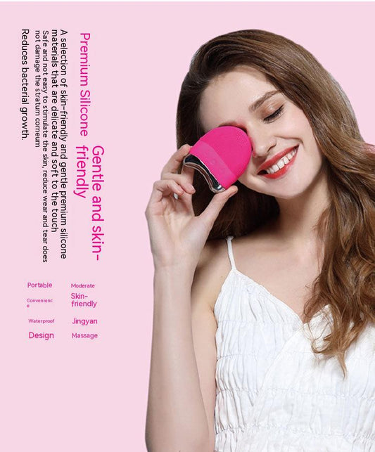 Electric Silicone Cleansing Instrument Pore Cleaning Brush Mini Ultrasonic Beauty Instrument