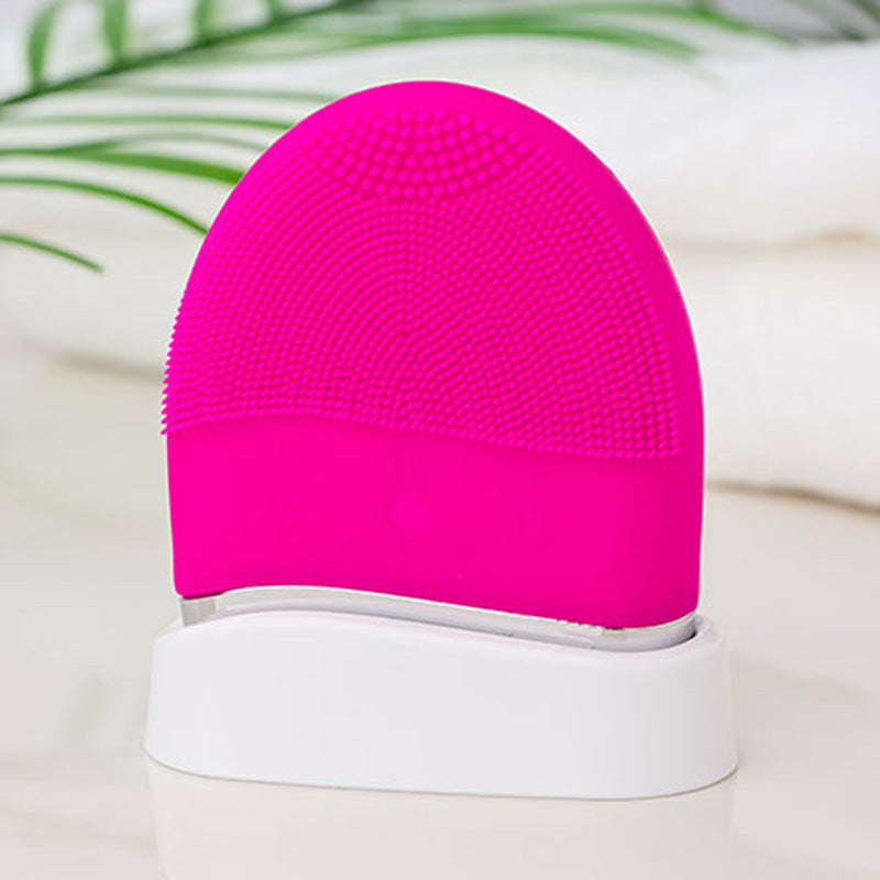 Electric Silicone Cleansing Instrument Pore Cleaning Brush Mini Ultrasonic Beauty Instrument